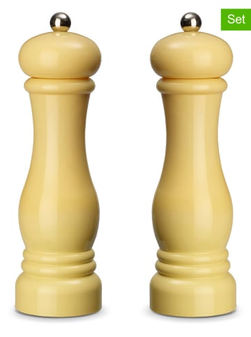 2-delige set: zout- en pepermolen crème - (H)21 x Ø 6 cm
