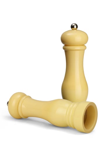 2tlg. Set: Salz- & Pfeffermühle in Creme - (H)21 x Ø 6 cm