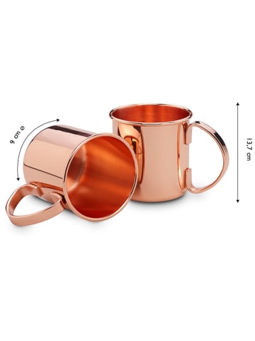 Kubki (4 szt.) w kolorze miedzianym do koktajli - 500 ml