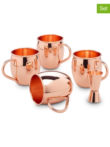 5-delige set: cocktailbeker koperkleurig - 500 ml