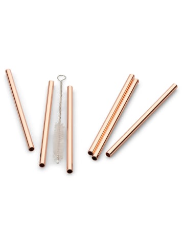 6-delige set: rietjes koperkleurig - (H)12 cm
