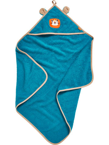 Kapuzenbadetuch "Dschungel" in Blau