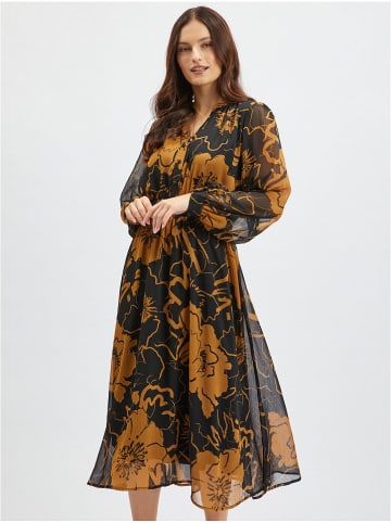Kleid in Schwarz/ Camel