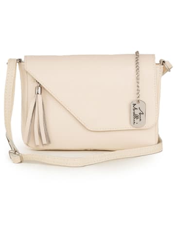 Leder-Umhängetasche "Lola" in Beige - (B)24 x (H)18 x (T)6 cm