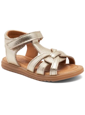 Leder-Sandalen in Gold