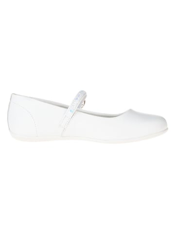 Leren ballerina's "Fantasy flat" wit