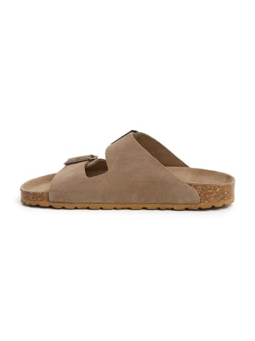 Leren slippers bruin