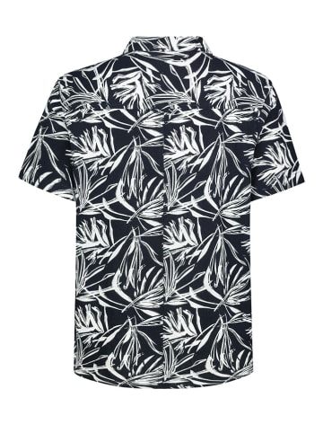 Blouse donkerblauw/wit