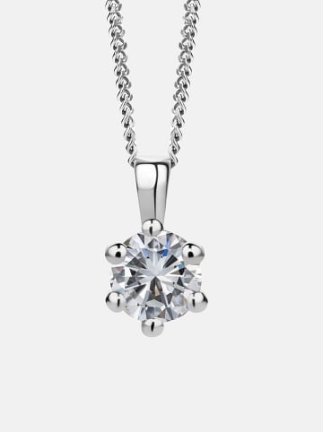 Witgouden ketting met diamanten hanger - (L)45 cm