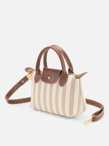 Henkeltasche in Beige/ Hellbraun/ Creme - (B)24 x (H)16 cm