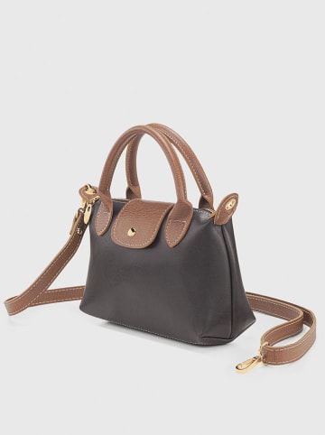 Henkeltasche in Anthrazit/ Hellbraun - (B)24 x (H)16 cm