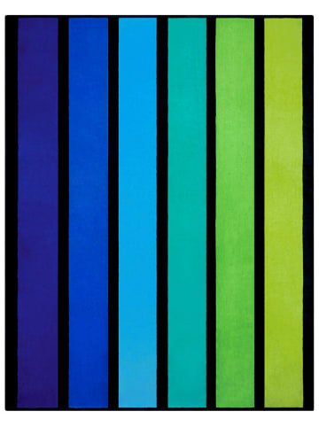 Strandtuch ''Happy'' in Blau/ Grün - (L)180 x (B)140 cm