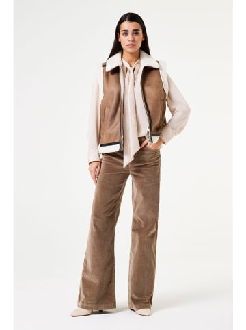 Bodywarmer lichtbruin/wit