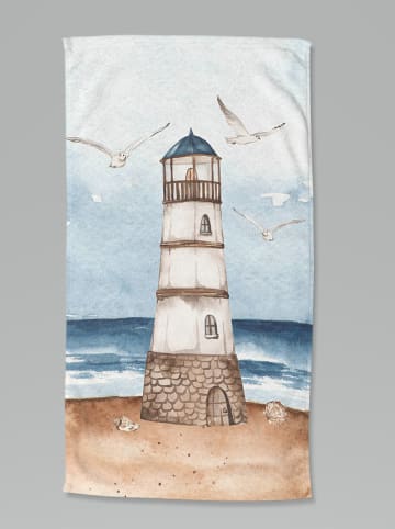Strandlaken "Berlin" beige/blauw