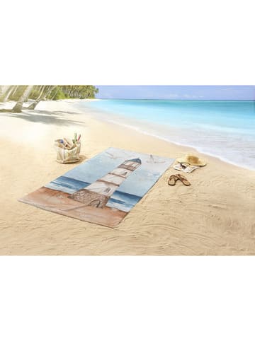 Strandlaken "Berlin" beige/blauw