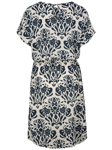 Jurk wit/donkerblauw