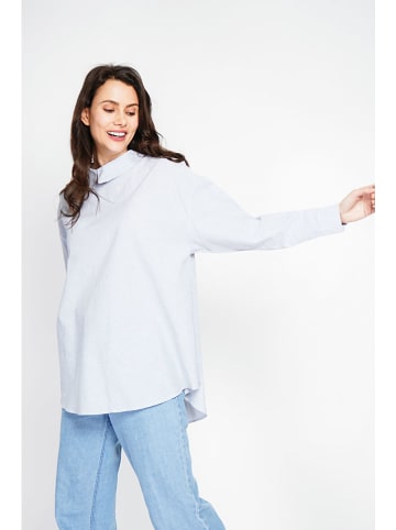 Blouse wit/blauw