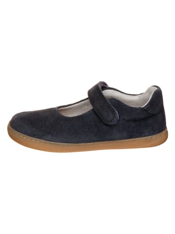 Leder-Ballerinas in Dunkelblau