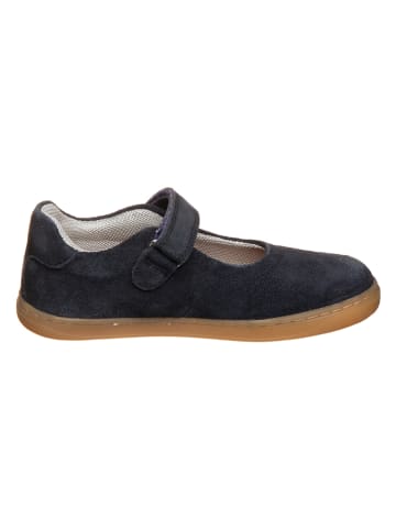 Leder-Ballerinas in Dunkelblau