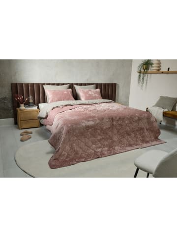 3tlg. Tagesdecken-Set in Rosa