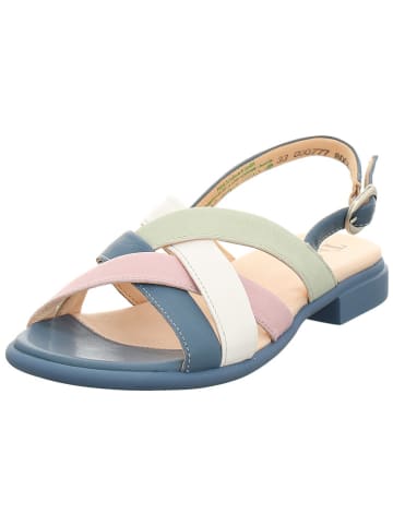 Leder-Sandalen in Blau/ Rosa/ Weiß