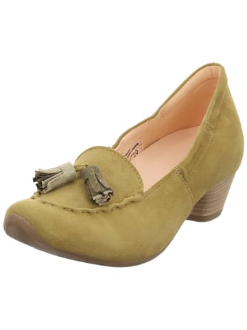 Leder-Pumps in Khaki