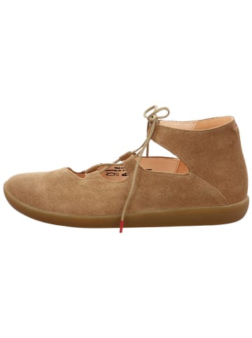 Leder-Ballerinas in Beige