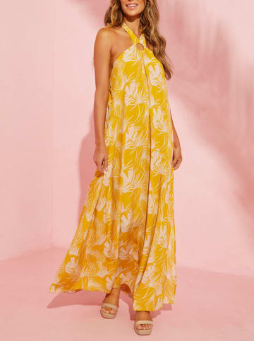 Kleid in Gelb/ Weiß