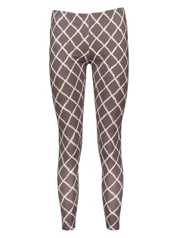 Legginsy w kolorze biało-ciemnobrązowym