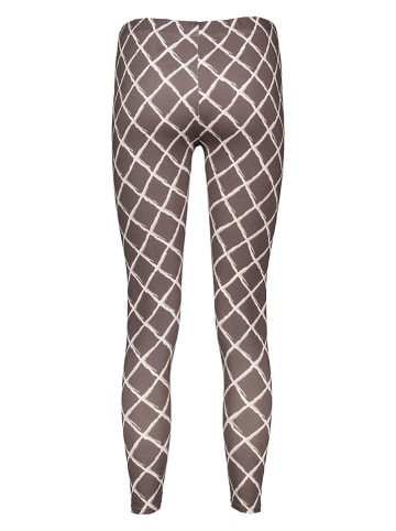 Legginsy w kolorze biało-ciemnobrązowym
