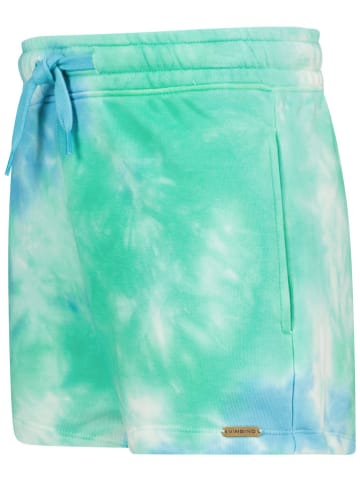 Sweatshorts in Grün/ Hellblau/ Weiß