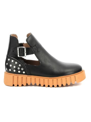 Leder-Boots "Kick Fantasy" in Schwarz/Orange