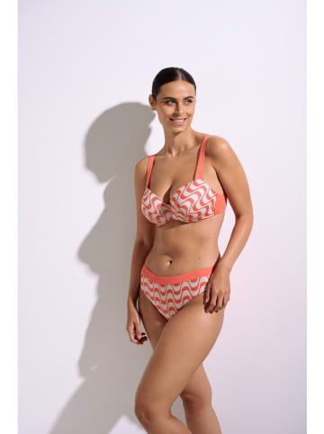 Biustonosz bikini w kolorze koralowo-białym