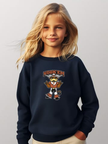 Sweatshirt "Hook em" donkerblauw