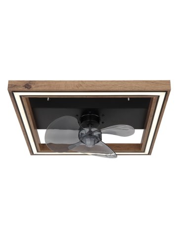 LED-Deckenventilator "Celinata" in Schwarz/ Braun - (B)44 x (H)13,5 cm