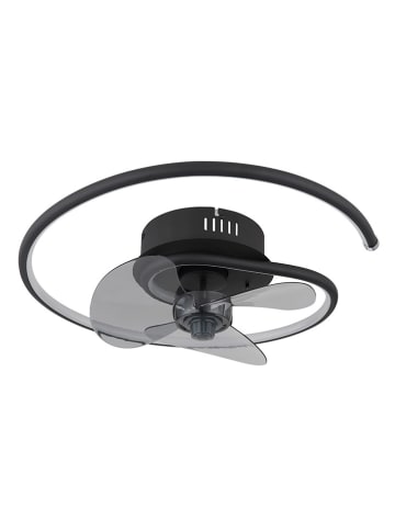 LED-Deckenventilator "Koren" in Schwarz - (H)13,9 x Ø 45 cm 