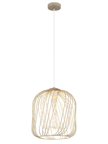 Hängeleuchte "Dichti" in Weiß/ Beige - (H)150 x Ø 35 cm