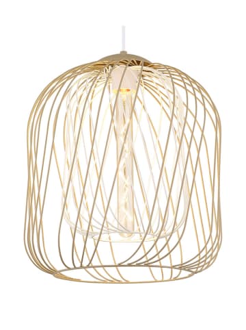 Hängeleuchte "Dichti" in Weiß/ Beige - (H)150 x Ø 35 cm