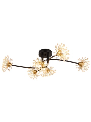 LED-Deckenleuchte "Fiore" in Schwarz/ Gold - (B)74 x (H)22 x (T)43 cm