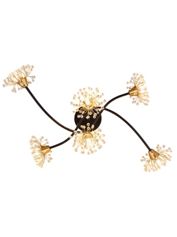 LED-Deckenleuchte "Fiore" in Schwarz/ Gold - (B)74 x (H)22 x (T)43 cm