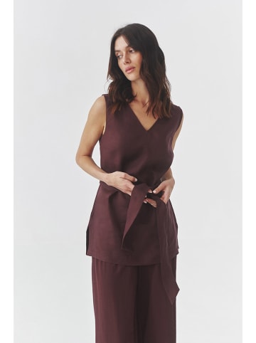 Linnen blouse bruin
