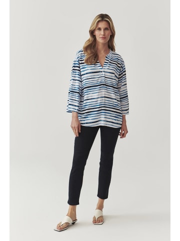 Blouse wit/blauw