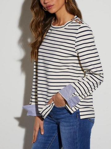 Bluza w kolorze kremowo-granatowym