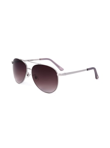 Damen-Sonnenbrille in Silber/ Braun
