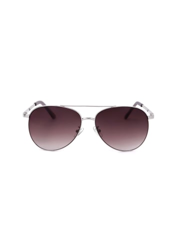 Damen-Sonnenbrille in Silber/ Braun
