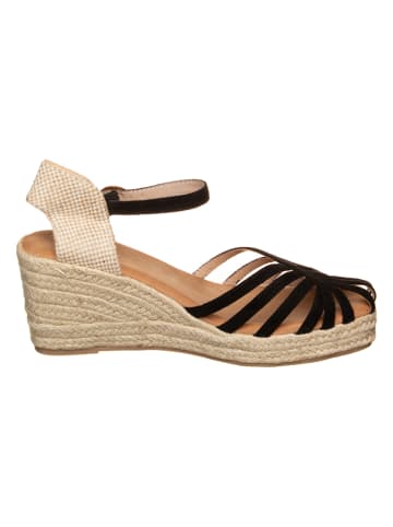 Sandalen in Schwarz/ Creme