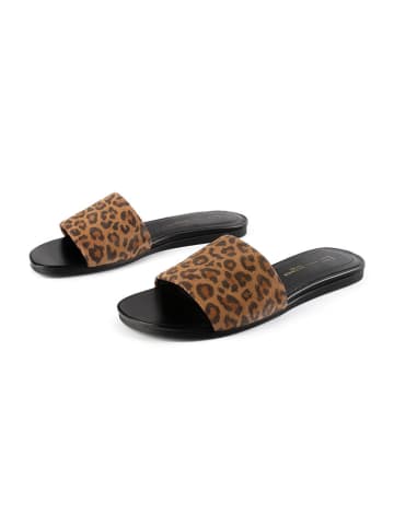 Leder-Pantoletten "Borneo" in Hellbraun