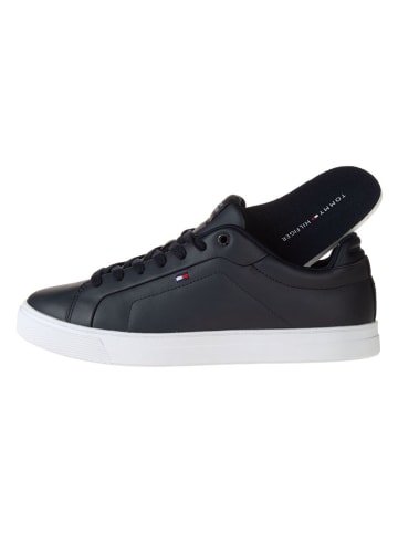 Leder-Sneakers in Dunkelblau