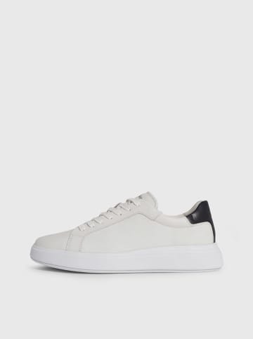 Leder-Sneakers in Creme