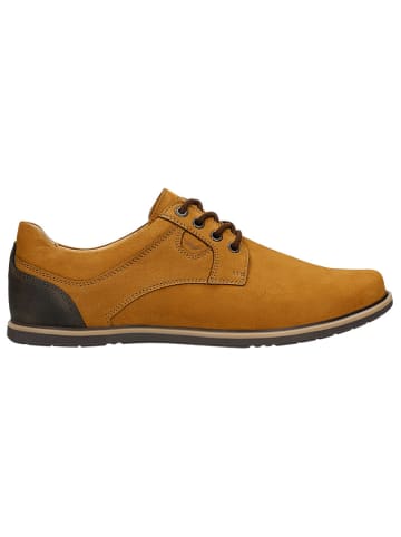 Leder-Schnürschuhe in Hellbraun
